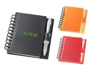 Coloured Spiral Memo Notebooks With Pen