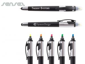 Multifunktionale Kugelschreiber mit Touchscreenstift und Highlight Marker