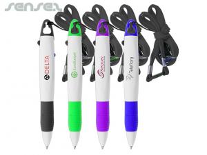 2 Color Multiple Ink Pens With Lanyard