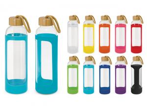 Byron Glass Drink Bottles With Silicone Sleeve (600ml)