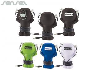 Earphones with Stressball Holder Man