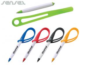 Cling On Silicon Strap Ballpoint Pens