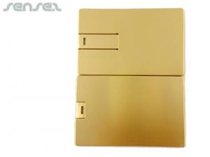Golden Flat Metal USB Cards (2GB)
