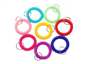 Spring Coil Wrist Band Key Rings