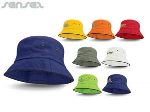 Cotton Black Trim Bucket Hats