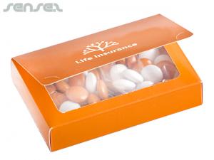 Individuell bedruckte Box gefüllt mit Schokoladenbohnen (50g)