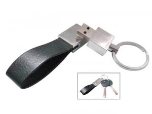 USB-Schlüsselanhänger aus Leder (Onyx)