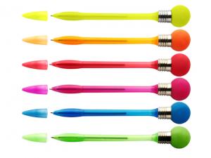 Colourful Plastic Ball Pens With Flashing Light