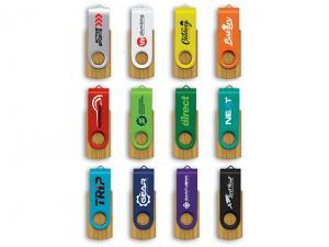 Eco Bamboo Metal Custom USB Sticks (4GB)