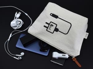 Ungebleichte Baumwoll-Tech-Taschen (Med)