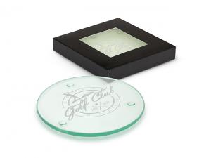 Round Clarity Glass Coaster Sets (Set of 2)