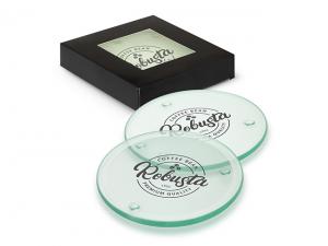 Round Clarity Glass Coaster Sets (Set of 4)