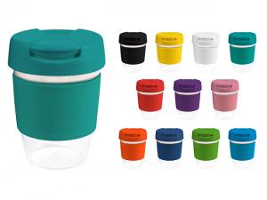 Flip Lid BPA Free Plastic Reusable Cups (340ml)