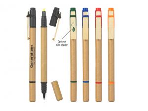 Eco Dual Highlighter And Ballpoint Pens
