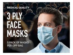 Medi Travel Face Mask Packs (Pack of 5)