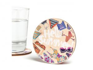 Printed Chunky Plywood Coasters - Round (4mm)