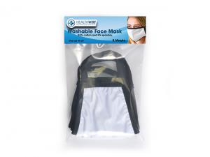 Pack of 5 White Cotton Face Masks - 3 Layer (150gsm)
