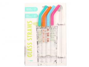 Glass And Silicone Straws With Brush Sets