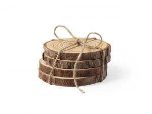 Natural Pine Wood Coaster Sets (4Pcs)