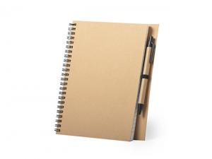 Recycled Cardboard Spiral Notebooks With Pens (A5)