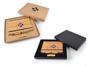 Eco Bamboo Notebook & Swivel USB Gift Sets
