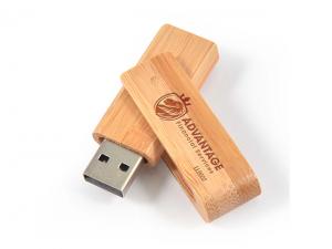 Bamboo Swivel Custom Flash Drives (4GB)