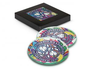Round Full Colour Glass Coaster Sets (Set Of 2)