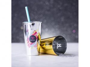 Gold & Silver Glass Tumblers (480ml)