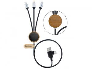 6-In-1 RPET Bamboo LED Charging Cables (120cm)
