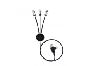 3-In-1 LED RPET Charging Cables (120cm)