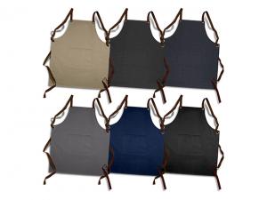 Cotton Bib Aprons With Leather Look PU Straps (280gsm)