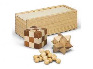 3-in-1-Denksport-Sets aus Holz