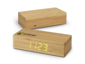 Bamboo Wireless Charging Desk Clocks