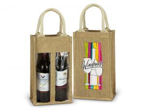 Double Wine Jute Carry Bags