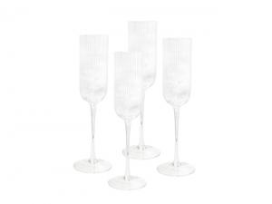 Ribbed Champagne Glasses (200ml) - Set of 4