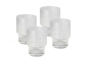 Ribbed Glass Tumbler (180ml) - Set of 4