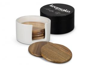 Round Wooden Coasters (Set of Six)
