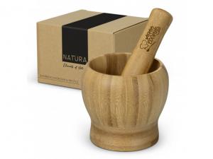天然竹のコンパクトな乳鉢と乳棒セット