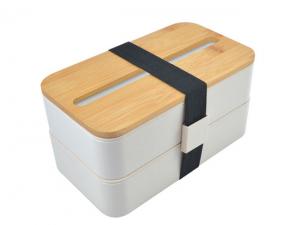 2-stufige Lunchbox mit Bambus-Telefonhalter-Deckel