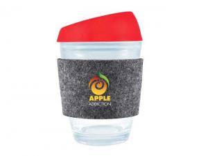 320ml Glas-Mehrweg-Kaffeetassen mit Silikon-Deckel
