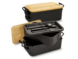 Erweiterbare Lunchboxen mit Bambusdeckel (2L, mit Besteckset)