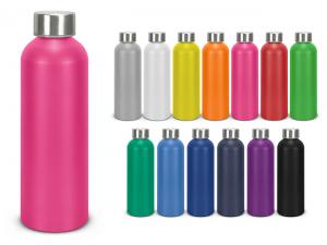 Recycling-Aluminium-Trinkflaschen (600 ml, Edelstahldeckel, Satinoberfl&auml;che)