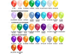 Coloured Balloon Colours