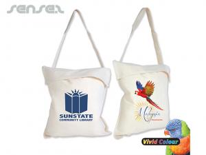 Calico Single Handle Library Bags