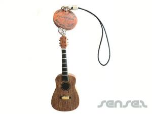 Wooden Guitar or Instruments Keyrings