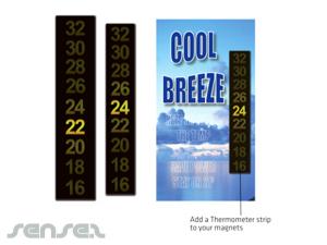 Magnete mit Thermometer Strips (70x15mm)