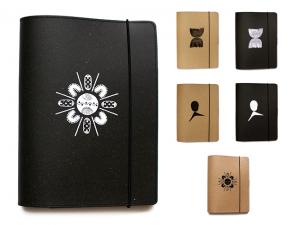 A5 Recycled Leather Notebooks - Indigenous (Australian Made)