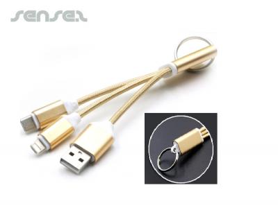 3 in 1 USB-Kabel mit Typ C Schlüsselringe