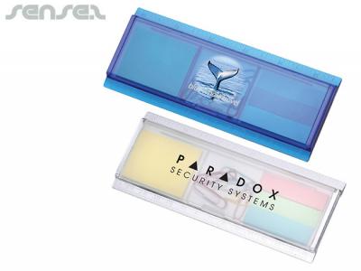 Lineal F&auml;lle mit B&uuml;roklammern und Post It Notes