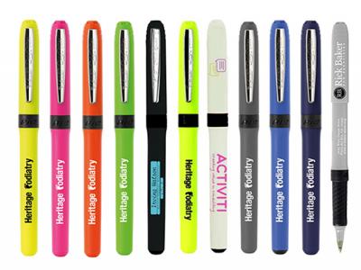 Bright Rubber Grip Roller Pens